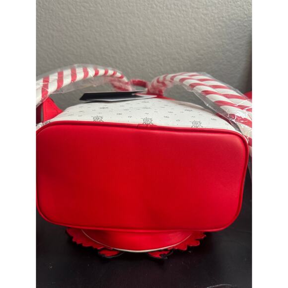 Snoopy Woodstock Wreath Loungefly Mini Backpack Peanuts Christmas Bag NWT - Picture 5 of 5